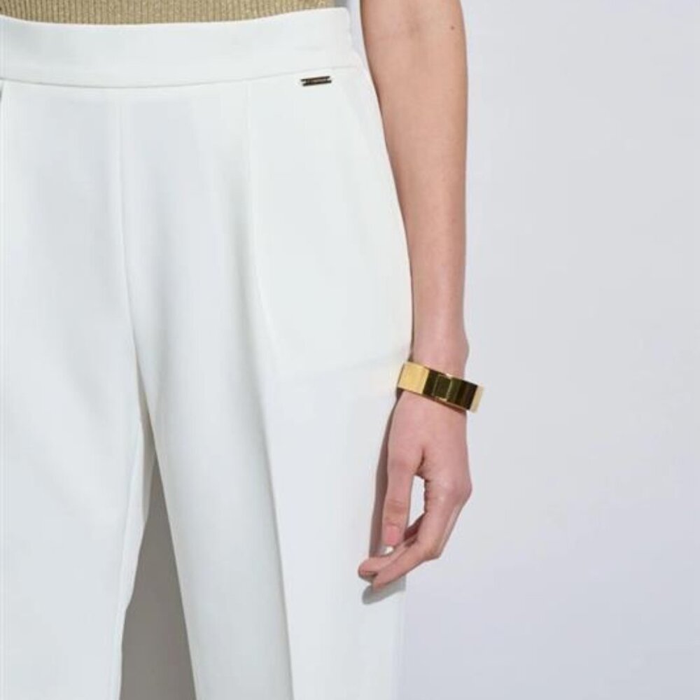 White High Waisted Slim Jogger Pants